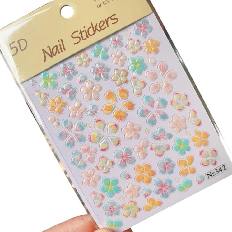 Stylish Shell Glow Flower Nail Stickers 5D Realistic Look High Quality Material Comfortable Wear All Day