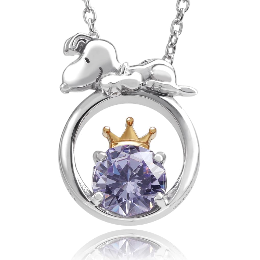 

[Shinjuku Gin no Kura] Snoopy 75th Anniversary Crown Necklace Pendant (Lavender Set Not Included) Women s Silver 925 Official Character Merchandise