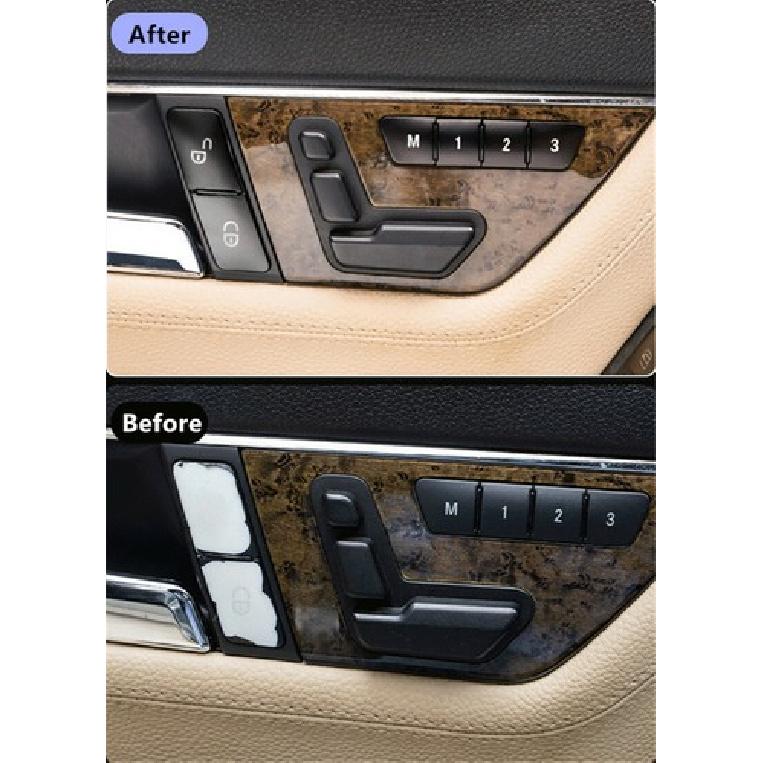 12pcs Matte Black Car Door Memory Lock Switch Button Cover For Benz W204 W212 SU