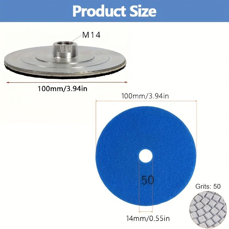

4pcs/Set M14 Al Polish Pad Kit (3 Wet/Dry) – 100mm/4in, M14 Metal Adapter, Fits Grinders, for Stone 4pcs set