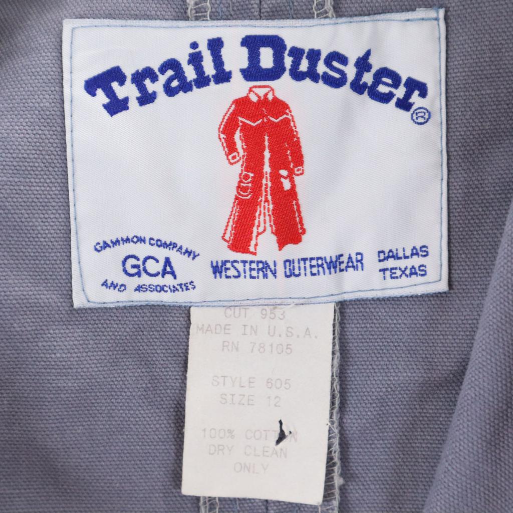 Trail Duster 90s Made in USA Old Duster coat 12 Navy system Men's Used