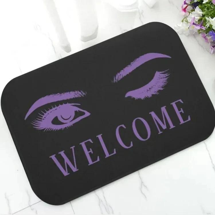 Fashion Rose Gold EyeLash Welcome Mat Bedroom Hallway Entrance Floor Mats Carpet for Living Room Soft Anti-slip Area Floor Rugs