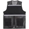 Gilet a rete nero con strisce riflettenti per lavoratori edili, stradali, ferroviari e della metropolitana