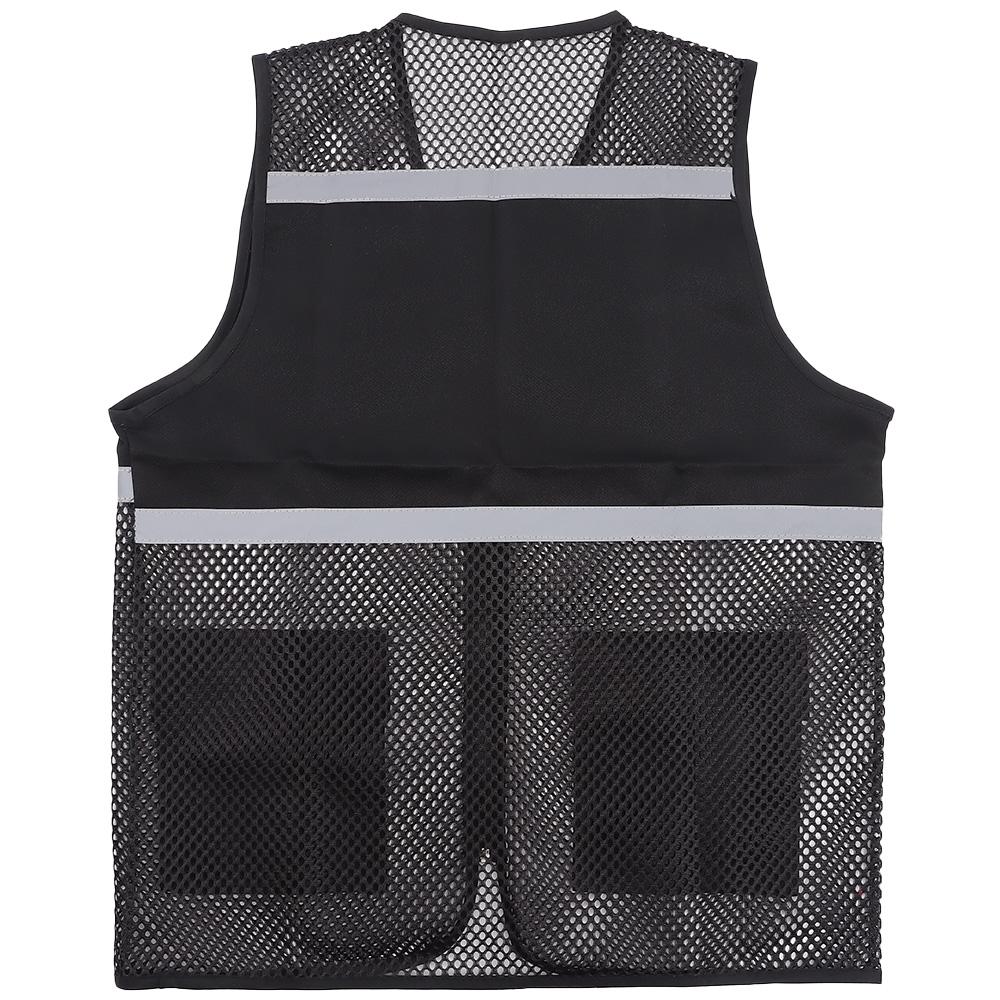 Vest With Reflective Strips Black Mesh Vest Safety Vest  Construction Traffic Railway Metro Workers