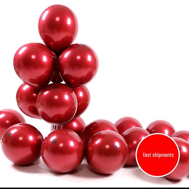 Cherry Red Double Layer Latex Balloons for Weddings and Festivals