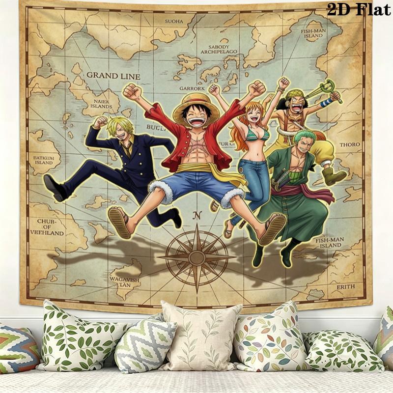 One Piece Umělecká Nástěnná Tapiserie Estetická Nástěnná Závěsná Tiskovaná Látková Přikrývka Dekorativní Tapiserie Pro Ložnici Obývací Pokoj Domácí Dekorace