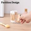 2-In-1 Cotton Swab Storage Box Acrylic Makeup Organizer Cotton Pad Holder Double Hole Circular Dispenser Cosmetic Organization