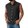 Men Sleeveless Button Down Shirt Casual Classic Fit Summer Lightweight Shirt with Chest Pocket for Daily Wear