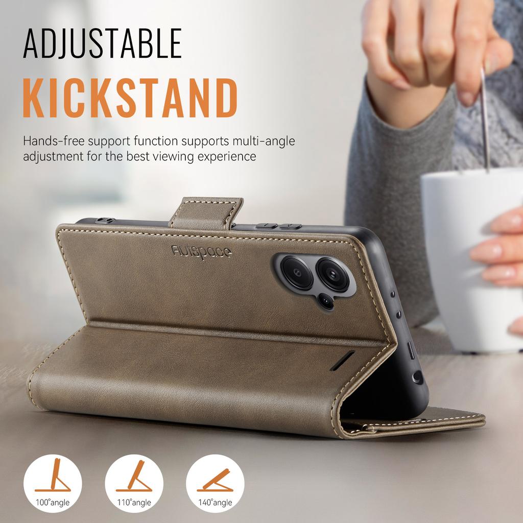 For Xiaomi Redmi Note 13 Pro+/ Redmi Note 13 Pro Plus 5G Wallet Case with Card Slots & Kickstand, 360° Protection Leather Case