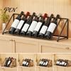 Wine Bottle Organizer for Counter Liquor Display Shelf, Tilted Iron Art Rack, Modern Rack Stand Style Holder, Home Bar Kitchen And Tabletop