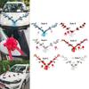 Wedding Car Front Artificial Flowers Ornament Decor Wreath Ribbons Rose Flower