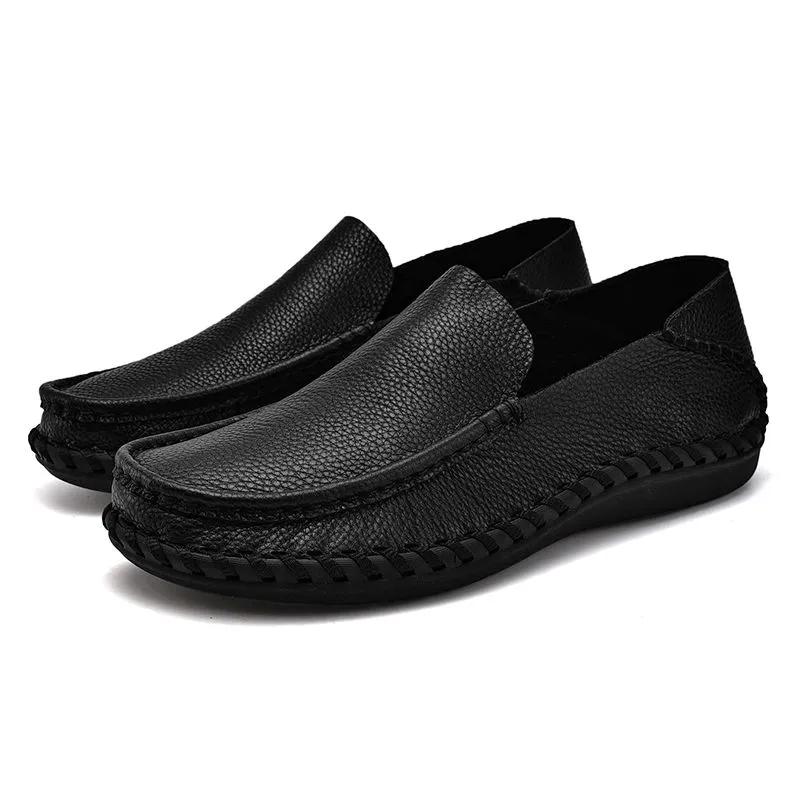 Leather Peas Shoes Men's Autumn Models Men's Breathable Business Casual Leather Shoes Soft Cowhide Soles Widened Soles Men's Shoes