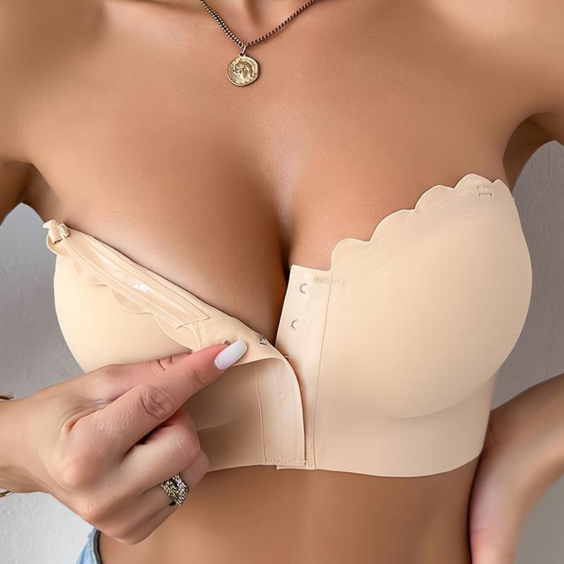 

Varsbaby Women s Underwear Sexy Front-Closure Daily Underwear L бежевий