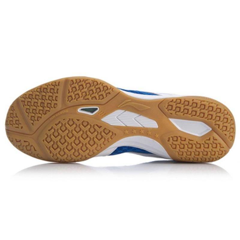 Li-Ning Mens Low Top Table Tennis Shoes White Blue Cushion Anti Slip Wear Resistant APTP001-1