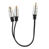 2 RCA Female To 1 Male Phono Splitter Y Adapter Cable/Lead-T Subwoofer Audio Sub