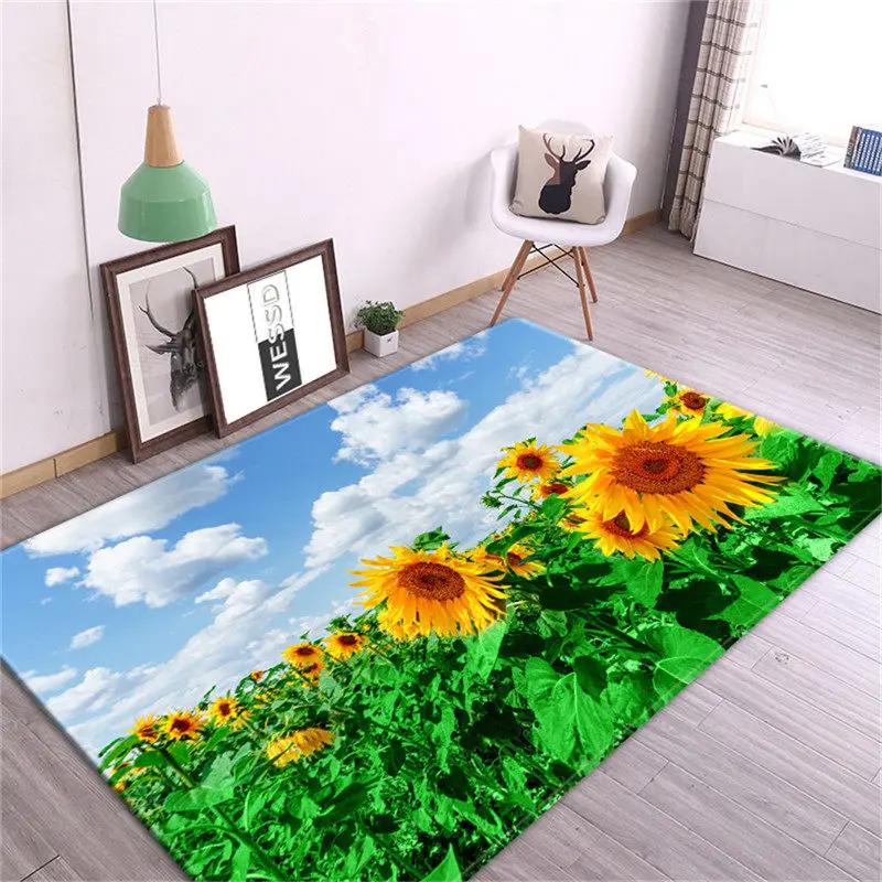 Sunflower Carpet Room Decoration Floor Mat Cute Flowers Nordic Rug Carpets for Bedroom Door Mats Entrance Kitchen Mat Floral Rug