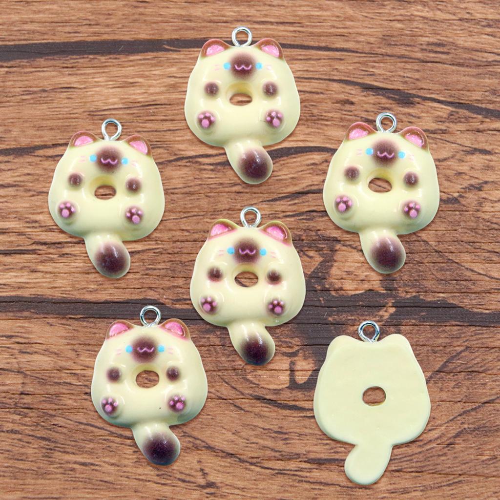 DIY Resin Accessories Cute Cat Donut Pendant Bag Bracelet Mobile Phone Pendant