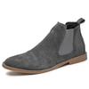 Bottes Chelsea Marron Homme Style Britannique Hautes en Cuir Daim pour Homme à Lacets Bout Pointu Bottines pour Homme Zapatos