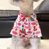 Pet cat and dog clothes, summer thin pink bear shirt, small and large dog anti-hair loss air-conditioning clothes