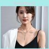 Elegant Korean Style Bowknot Zircon Necklace Perfect For Autumn Winter Fashion Lovers