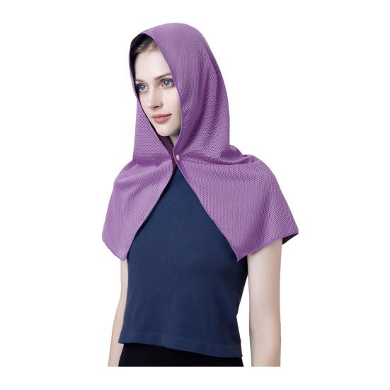 Cooling Hooded Headscarf Button Closure UV Protection Towel Quick Dry Portable Design Unisex Gym Towel
