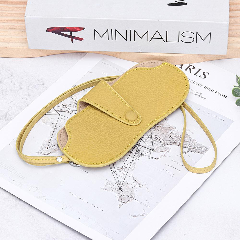 Leather Sunglass Case, Glasses Cases Holder, Portable Soft Leather Sunglasses Bag, Slim Eyeglasses Pouch Men Women with Lanyard
