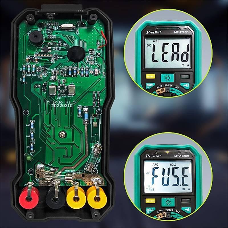 Pro'sKit MT-1280D True RMS Anti-Burn Digital Multimeter for Electricians