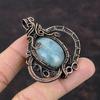 Aquamarine Pendant Copper Wire Wrapped Pendant Handmade Pendant Copper Jewelry Gift For Mother Genuine Gemstone Pendant Wire Wrapped Jewelry
