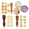 Wax Seal Stamp Set Sealing Wax Stamp Heads with Wooden Handle Multiple Patterns Wax Seal Stamp Set for Letter Greeting Cards Gifts Decoration