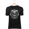 Serpent Skull III T-Shirt – Twin Snakes from Eye Sockets, Tribal Curse Design