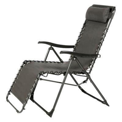 ADJUSTABLE DECK CHAIR Relax Anthracite/black Garden Foldable