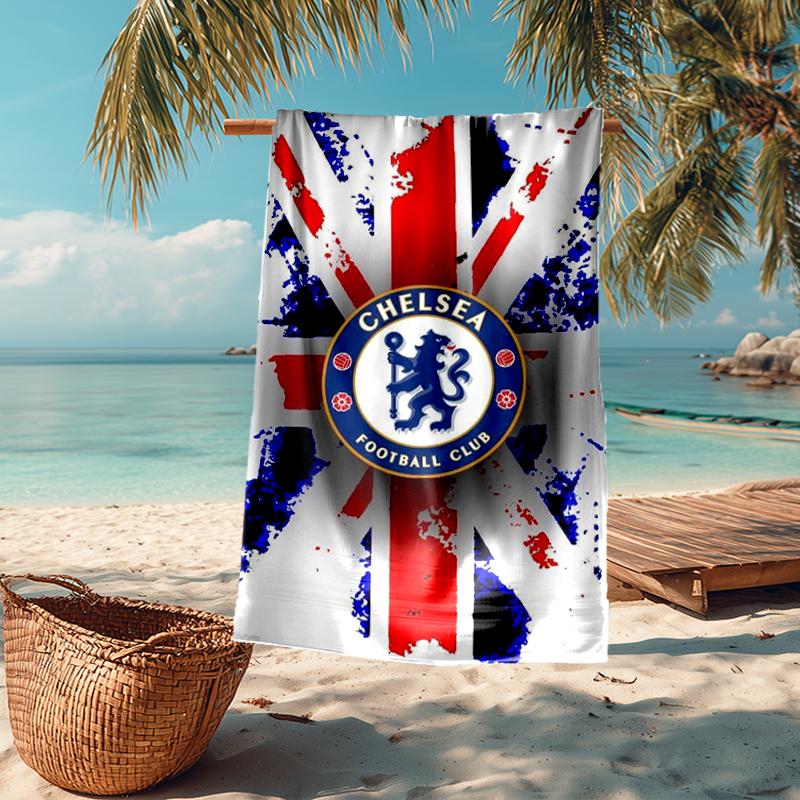 Ultra-Soft Beach Towel with Chelsea Football Club Theme,Ideal for Pool - Camping, Diving - Perfect Travel Essential, Vibrant Beach Towel.