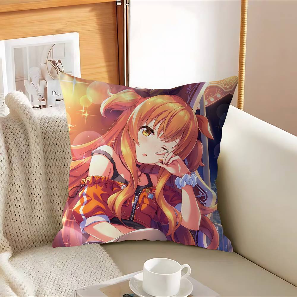 

U-Uma MusumeS Pretty Derby Наволочка Съемный Моющийся Чехол для Подушки – Всесезонный Мягкий Лен 12x12Inch