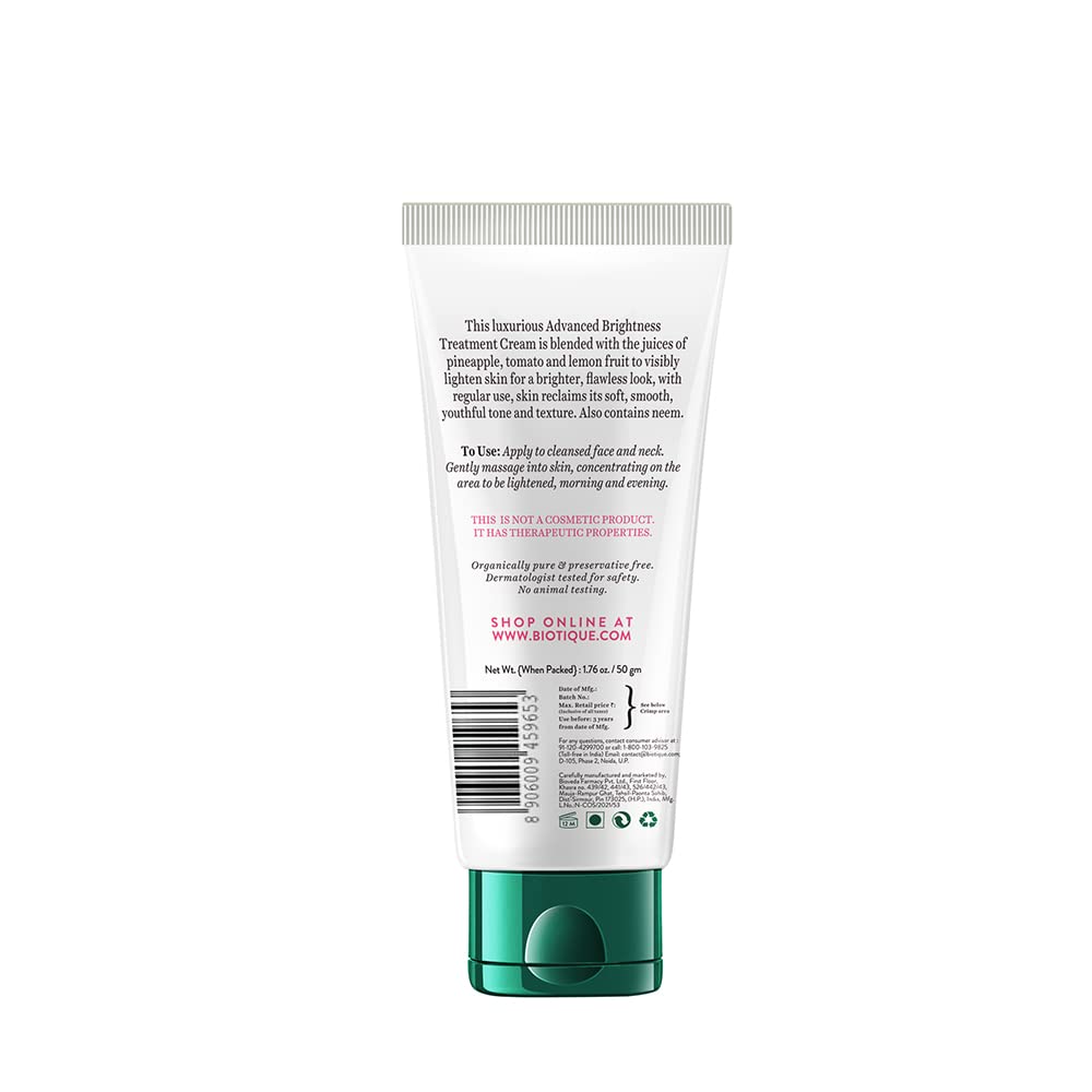 Biotique Fruit Glow Face Cream For Radiant Skin With Pineapple Extract 50g Natural Botanical Moisturizer