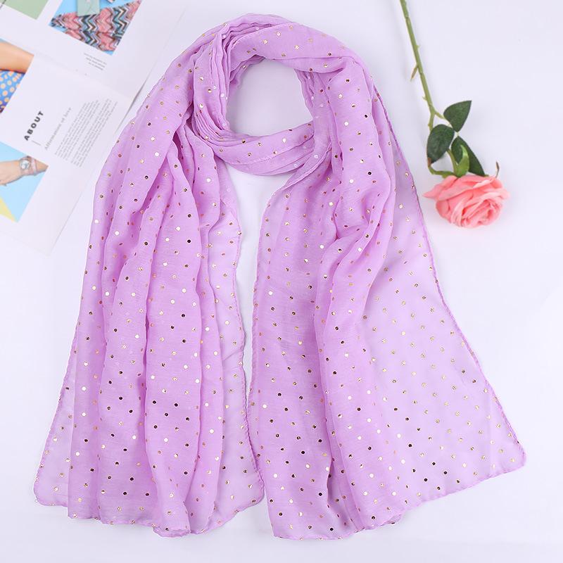 Women Plain Lurex Glitter Loop Dot Viscose Scarf Ladies Shimmer Shawls and Wraps Pashmina Stole Muslim Hijab Sjaal 180*70Cm