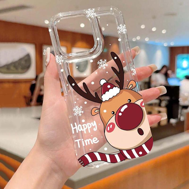 Case For iPhone 16 Case iPhone 15 Pro Max Santa Claus Elk Snowman Christmas Case for iPhone 14 13 12 11 XS X XR 7 8 Plus Cover