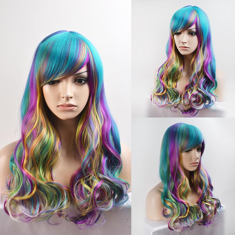 

Средние и длинные вьющиеся волосы, красочные и пушистые, завитки цвета груши, длинные прически на рынке, стрижка лица, парик, головной убор.