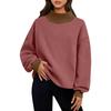 Women's Fashion Color Block Neck Long Sleeve Sweatshirt Casual Pullover Top