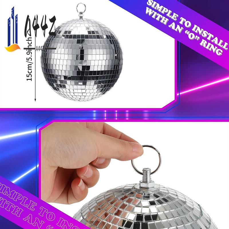 A44Z-Disco Ball Decor With Light And Disco Ball-Battery Powered Disco Ball Light, Christmas Party, DJ Club Party Supplies Durabl чёрный