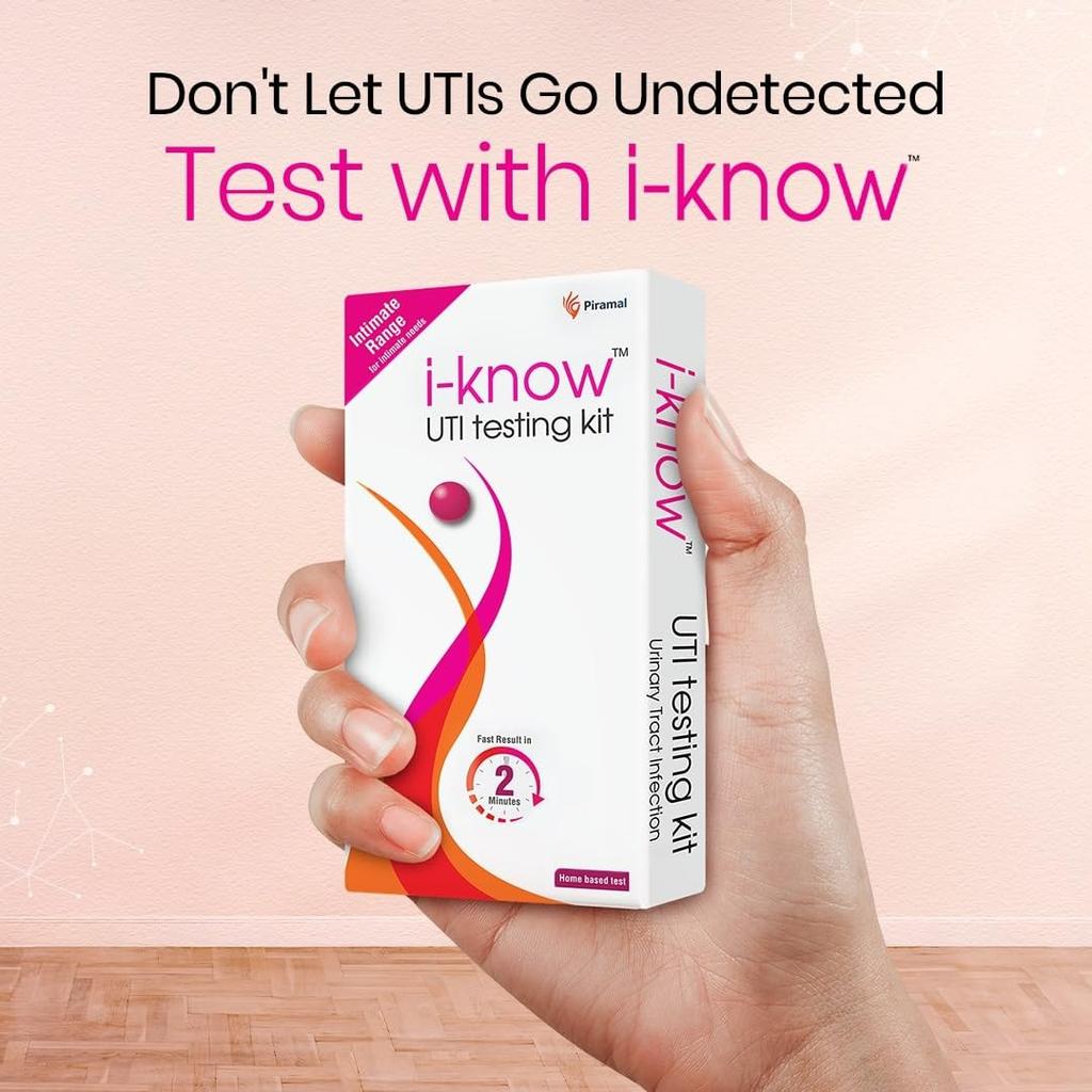 i-Know UTI Testing Kit 3 Test Strips Home Urine Test Quick Result 2 Mins Detect Leukocytes Nitrites