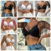Rhinestone Rhinestone Fishnet Tops with Tassel Shawl See Through T Shirt with Tassel Shawl  Women