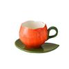 Tulip Shaped Hand-Painted Ceramic Coffee Cup and Saucer - Retro, Girly, Exquisite