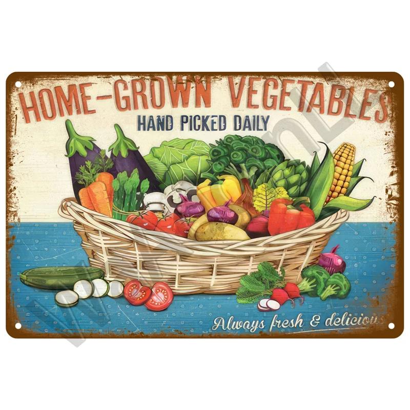 Vintage Metal Tin Sign  Retro Cafe  Garden Wall Art Home Decor Plaque for Room Farmhouse Painting Gift Perfect for Wall Mural  D