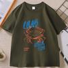 Crab T Shirt Funny Food Tshirt Retro Graphic Tee Summer Seafood Short Sleeve Tshirt Unisex Women Cotton Short Sleeve Tops Tee