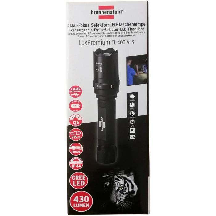 Brennenstuhl LuxPremium TL 400 AFS LED Lampe de poche avec dragonne à batterie 430 lm 13 h 260 g