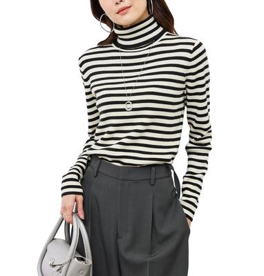 ROPE PICNIC Rib Turtle Knit F Anti-Pilling Pullover/Easy Care, Off-White (17)