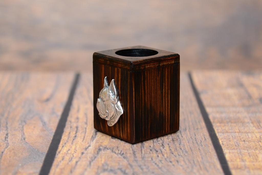 Boxer, German Boxer II – Wooden candle holder with a dog, a unique souvenir after losing a dog | Art-Dog