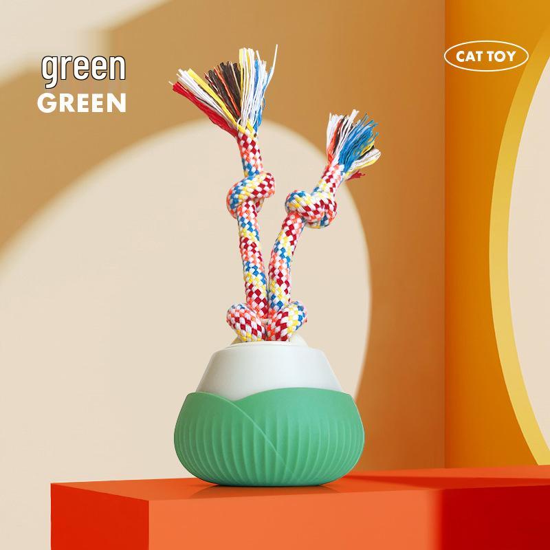 Automatic Rotating Cat Toy: Teasing Ball & Rope Knot Set for Self-Play and Boredom Relief