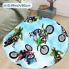 Motocross Riders Round Rug Flannel Adventure Sports Enthusiast Home Decor Racing Theme Carpet