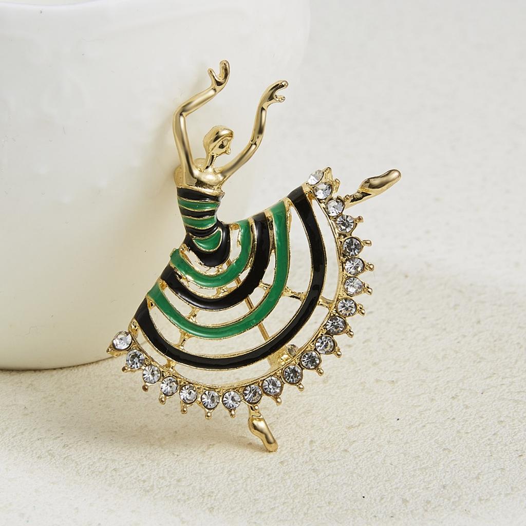 Temperament Dancing Fairy Girls Brooch For Women Men Artistic Cute Rhinestone Ballet Gymnastics Beauty Lady Pins Wedding Jewelry